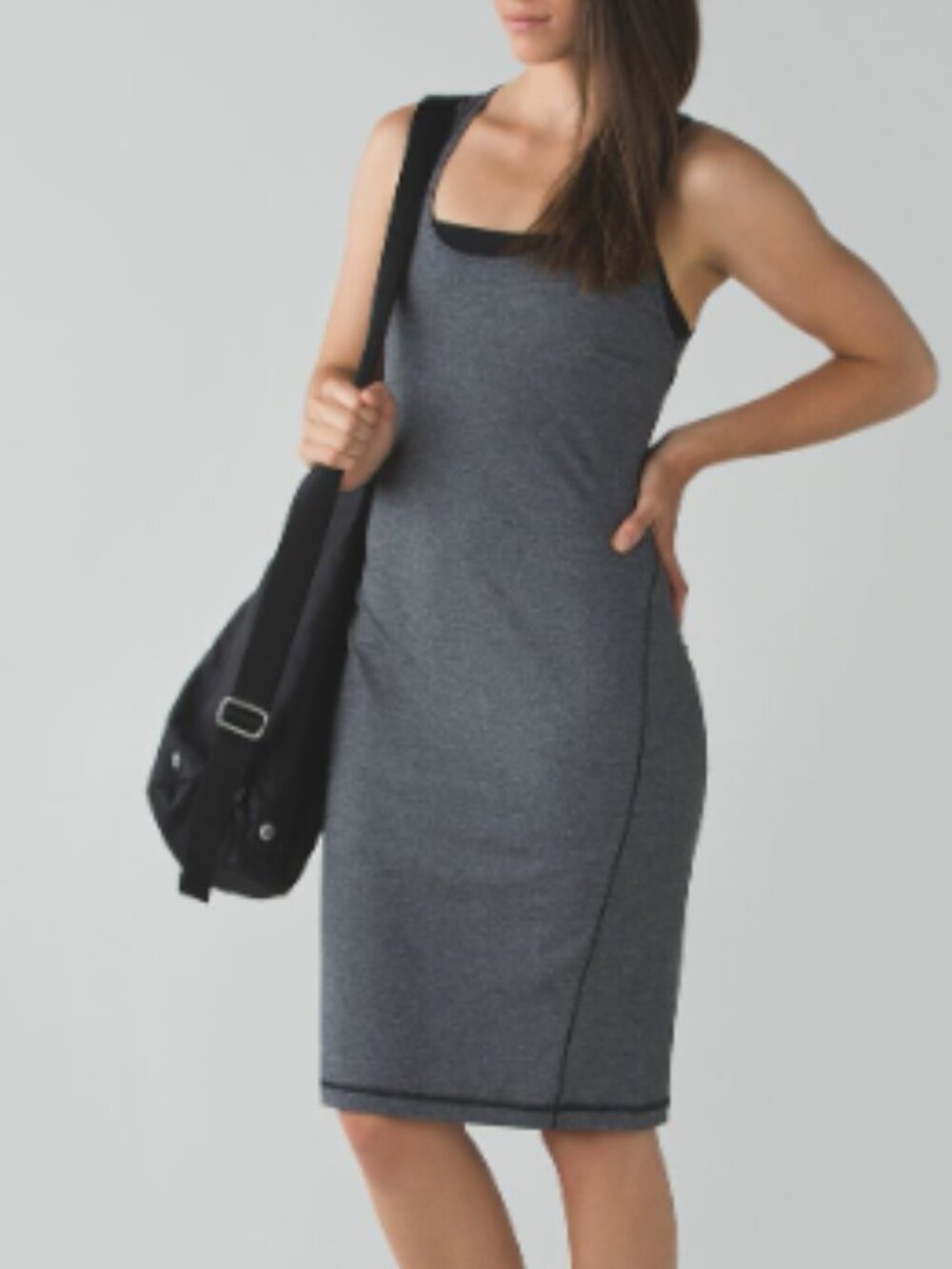 Lululemon Go For It Dress | Micro Stripe Black White | Size 8